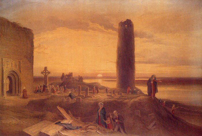 Petrie, George The Last Circuit of Pilgrims at Clonmacnoise France oil painting art